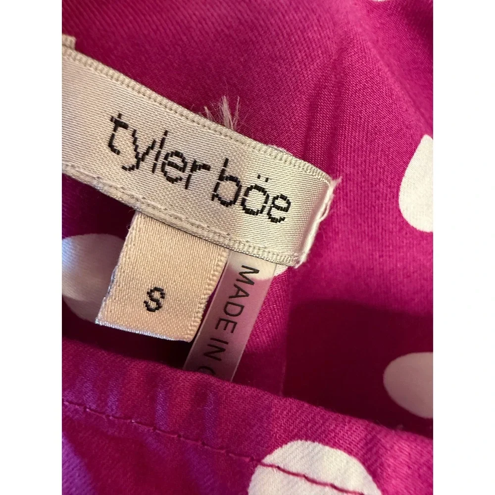 Tyler Boe Polka Dot Square Neck Puff Sleeve Midi‎ Dress Women Size S